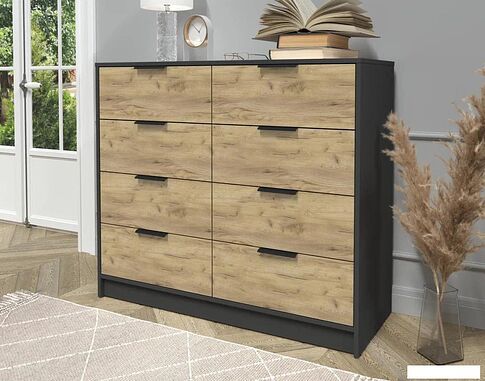 Комод Интерлиния Концепт КТ-К117 (дуб золотой/антрацит)