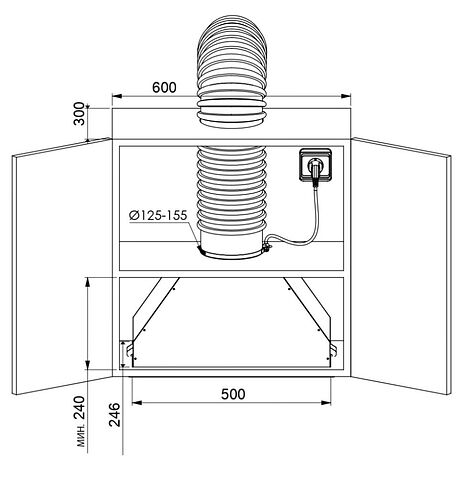 Кухонная вытяжка ZUGEL ZHI524GB