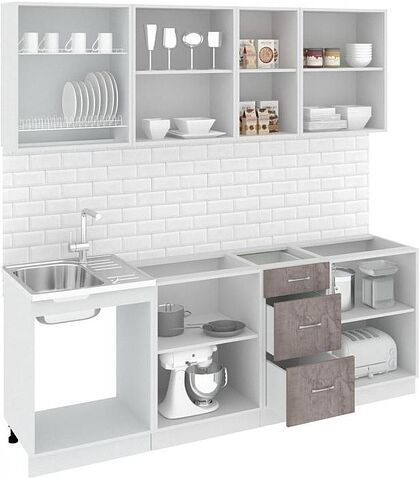 Кухня Кортекс-мебель Корнелия Лира 2.2 без столешницы (капучино/оникс)