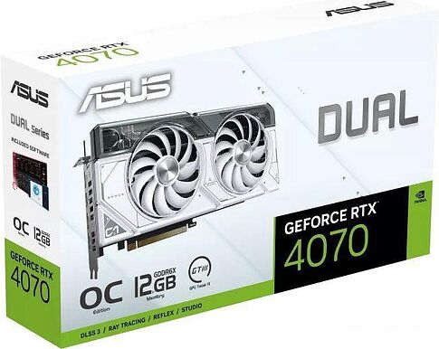 Видеокарта ASUS Dual GeForce RTX 4070 White OC Edition 12GB GDDR6X DUAL-RTX4070-O12G-WHITE