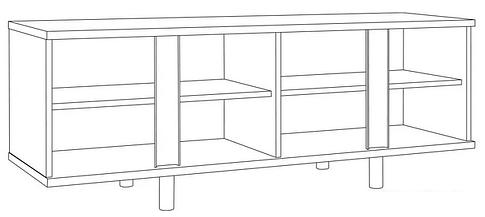 Тумба Mobi Квадро 13.276 (белый PE шагрень-черный U0080)