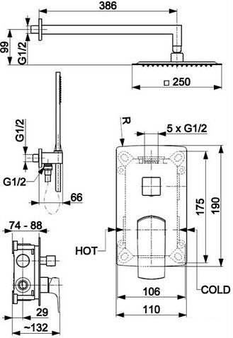 Душевая система Armatura Mokait 5539-511-81