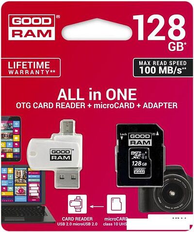 Карта памяти GOODRAM ALL in ONE microSDXC M1A4-1280R12 128GB