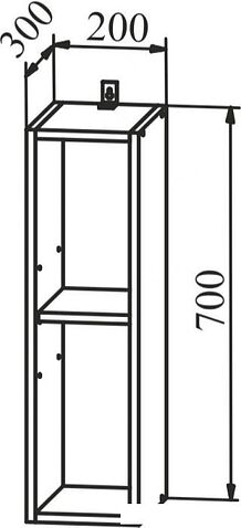 Шкаф навесной ДСВ Тренто П 200 правый (серый/серый)