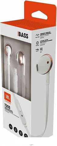 Наушники с микрофоном JBL T205 (розовое золото)