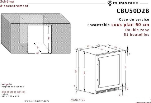 Винный шкаф Climadiff CBU50D2B