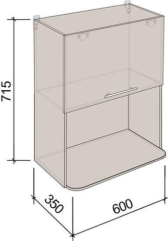 Шкаф навесной Артём-Мебель 600мм СН-114.158 (ДСП дуб крафт белый)