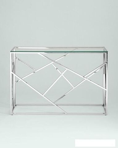 Консольный стол Stool Group Арт Деко 115x30 ECST-015 (прозрачное стекло/сталь серебристый)