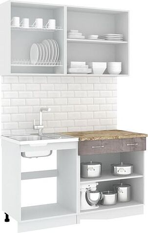 Готовая кухня Кортекс-мебель Корнелия Лира-лайт 1.4м (капучино/оникс/мадрид)
