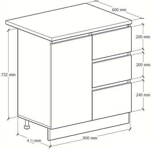 Шкаф напольный Артём-Мебель Мэри 800мм СН-114.232-р (серый графит)