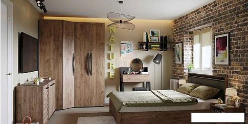 Тумба Глазов Nature 5 МЦН (дуб табачный craft/черный)