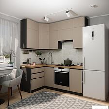 Готовая кухня ВерсоМебель Эко Премиум 1.2x2.0 левая (глиняный серый/ст. дуб вотан)