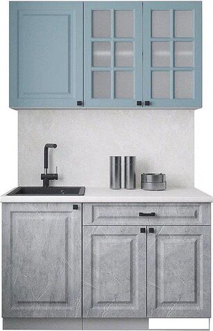 Готовая кухня Интерлиния Мила Деко 1.3А (керамика/океан/опал светлый)
