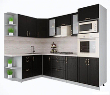 Готовая кухня Интерлиния Мила Крафт 1.68x2.6 левая (дуб английский)