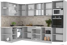 Готовая кухня Интерлиния Мила Лайт 1.68x3.0 левая (белый платинум/дуб серый/малага) Готовая кухня Интерлиния Мила Лайт 1.68x3.0 левая (белый платинум/дуб серый/малага)