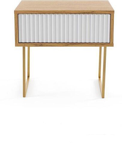 Журнальный столик RasGar Грация 6 (золотой/дуб сантана/белый)