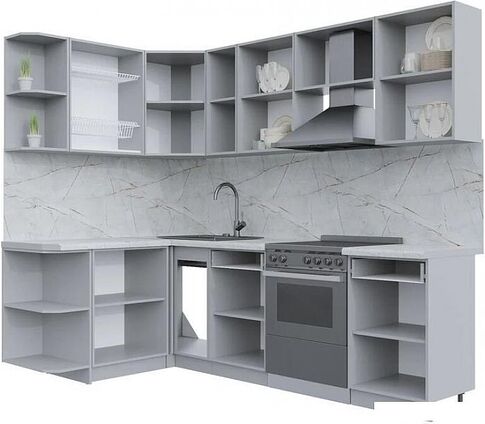 Готовая кухня Интерлиния Берес 1.5x2.5 левая (дуб английский/бискайская сосна)