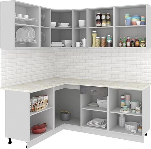 Угловая кухня Кортекс-мебель Корнелия Экстра 1.5x2.0м (дуб сонома/венге/королевский опал)