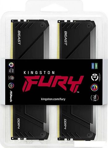 Оперативная память Kingston FURY Beast RGB 4x16ГБ DDR4 3600 МГц KF436C18BB2AK4/64