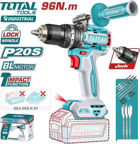 Ударная дрель-шуруповерт Total TIDLI209685 (без АКБ) Ударная дрель-шуруповерт Total TIDLI209685 (без АКБ)