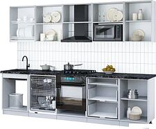 Готовая кухня Интерлиния Мила Gloss 2.9-ПМ2 (дуб вотан/серый/белый гранит) Готовая кухня Интерлиния Мила Gloss 2.9-ПМ2 (дуб вотан/серый/белый гранит)