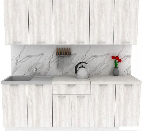 Готовая кухня ЭлиГард Lion 2.2 (сосна каньон/королевский опал)