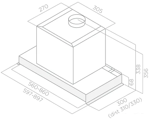 Кухонная вытяжка Elica Glass Out IX/A/60 [PRF0109787]