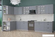 Готовая кухня Интерлиния Берес 1.5x2.4 правая (дуб серый/опал светлый) Готовая кухня Интерлиния Берес 1.5x2.4 правая (дуб серый/опал светлый)