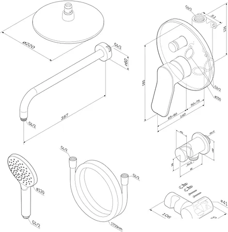 Душевая система AM.PM X-Joy FB85A1RH20
