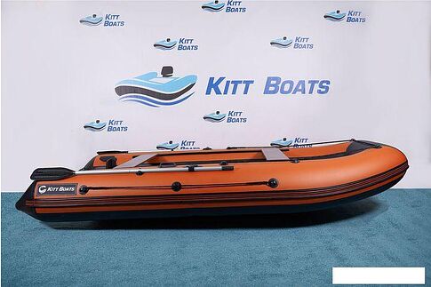 Моторно-гребная лодка KittBoats 390 НДНД (черный/оранжевый)