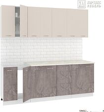 Кухня Кортекс-мебель Корнелия Лира 2.2м (капучино/оникс/марсель)