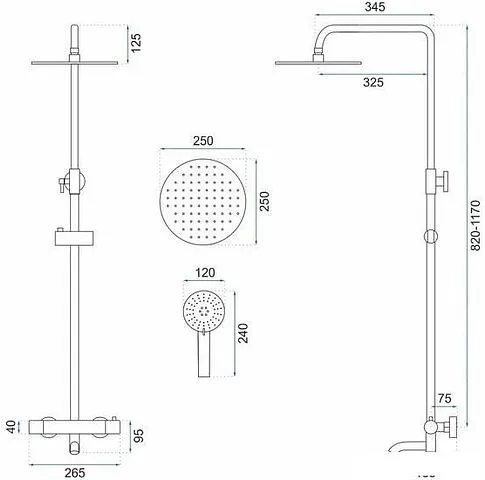 Душевая система Rea Lungo REA-P4113 (черный)