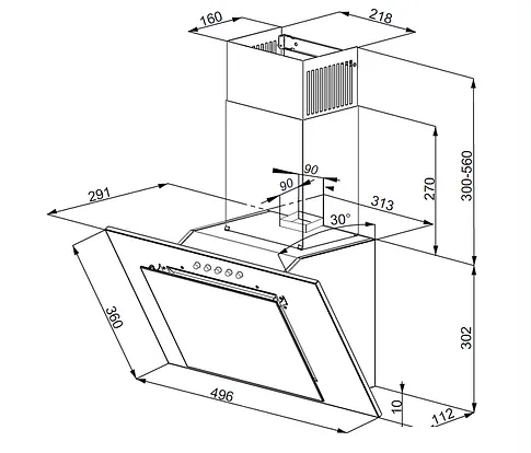 Кухонная вытяжка Weissgauff Sigma 50 PB BL