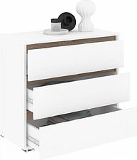 Комод Кортекс-мебель Бари 80 3ш (белый/белый/дуб сонома)
