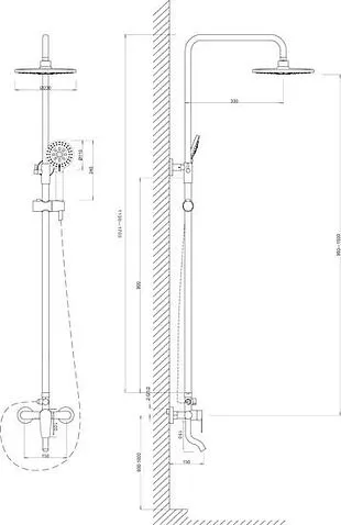 Душевая система  Voda VST3300-1