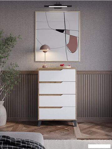 Комод ЭлиГард Eyva 4S (дуб вотан/белый)
