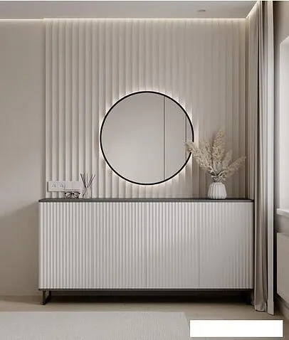 Тумба Shtabe Royal 5057 эко (белый/металл бруклин/черный)