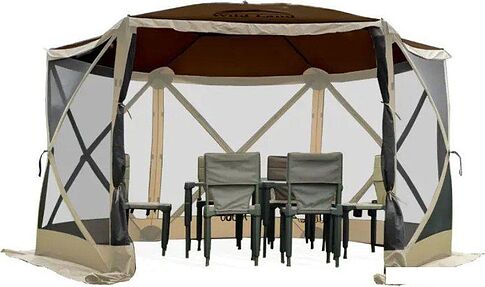 Кемпинговая палатка Wild Land Hub screen house 600 920003-0004-0024.SET (коричнево-бежевый, со стенками)