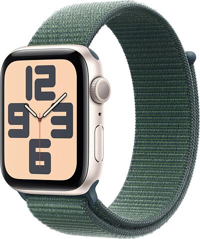 Умные часы Apple Watch SE 2 44 мм (алюминиевый корпус, звездный свет/зеленый, нейлоновый ремешок)