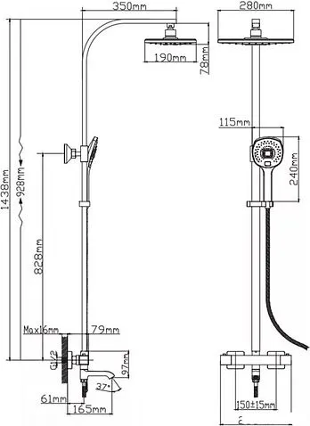 Душевая система  Diadonna Д65-35004