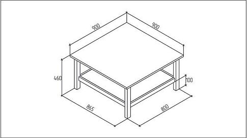Журнальный столик Лузалес Кымор 90x90x47 (белый)