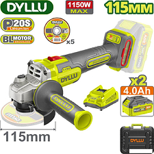 Угловая шлифмашина Dyllu DTLAPB522 (с 2-мя АКБ, кейс)