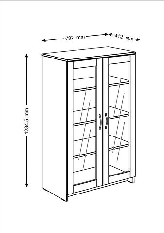 Тумба Mio Tesoro Сириус 2 двери со стеклом 78x123 2.02.03.390.5 (дуб венге)