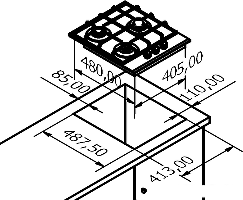 Варочная панель Monsher MHG 43 BG