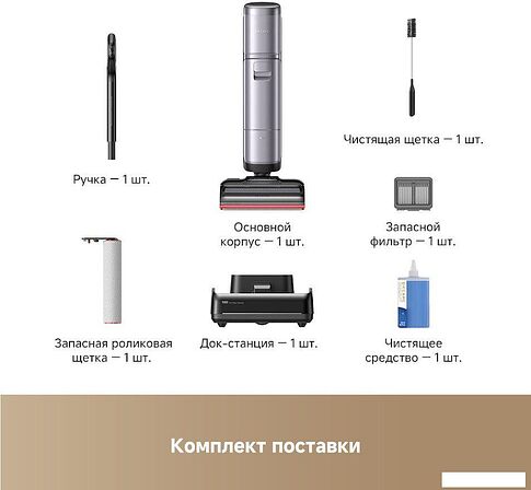 Вертикальный моющий пылесос Dreame H16 Pro Steam Wet and Dry Vacuum HHR48F (с евровилкой)