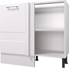 Шкаф напольный Горизонт Люкс угловой (белый гл)