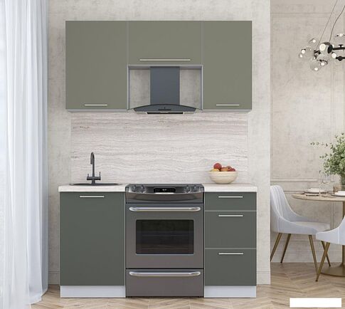 Кухонный модуль Интерлиния Мила Пластик 1.5 А (кварцевый/шторм/травертин серый)