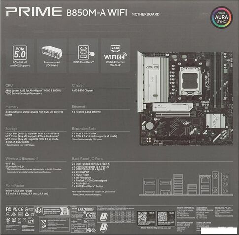 Материнская плата ASUS Prime B850M-A WiFi