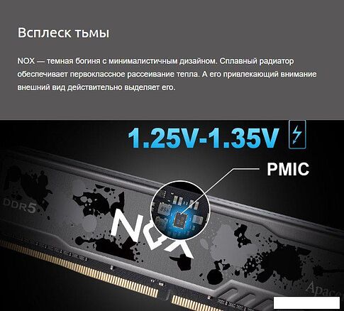Оперативная память Apacer NOX 2x16ГБ DDR5 6400 МГц AH5U32G64C552MWAA-2