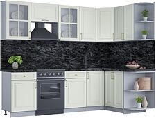 Готовая кухня Интерлиния Мила Шато 1.5x2.6 правая (белый/белый/кастилло темный)